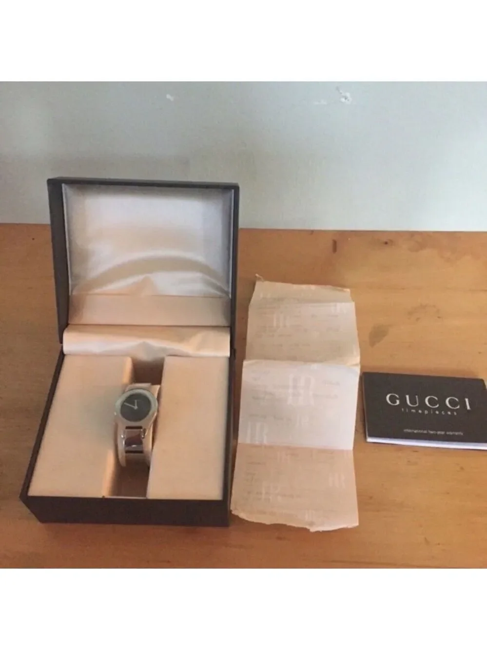 GUCCI Women’s Vintage 6700L Stainless Steel Buckle Watch Silver Black
